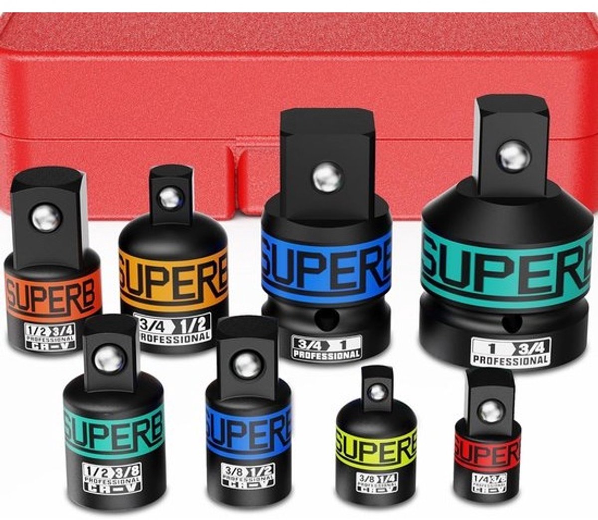 Doppen adapter set - Adapter doppen - Gereedschap uitbreiden - 8-delige set - 1 kg - Onbehandeld