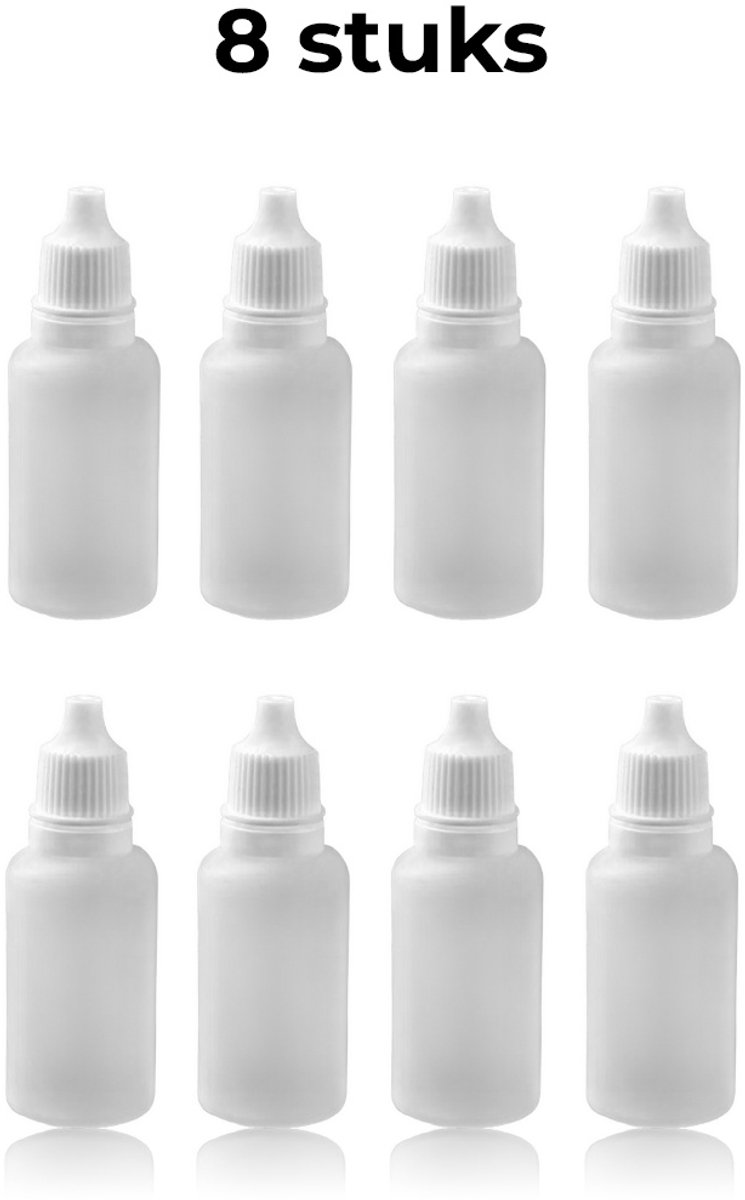 MobileCreation Reisflesje Lenzenvloeistof - 20 ml - 8 stuks - Navulbaar - Lekvrij