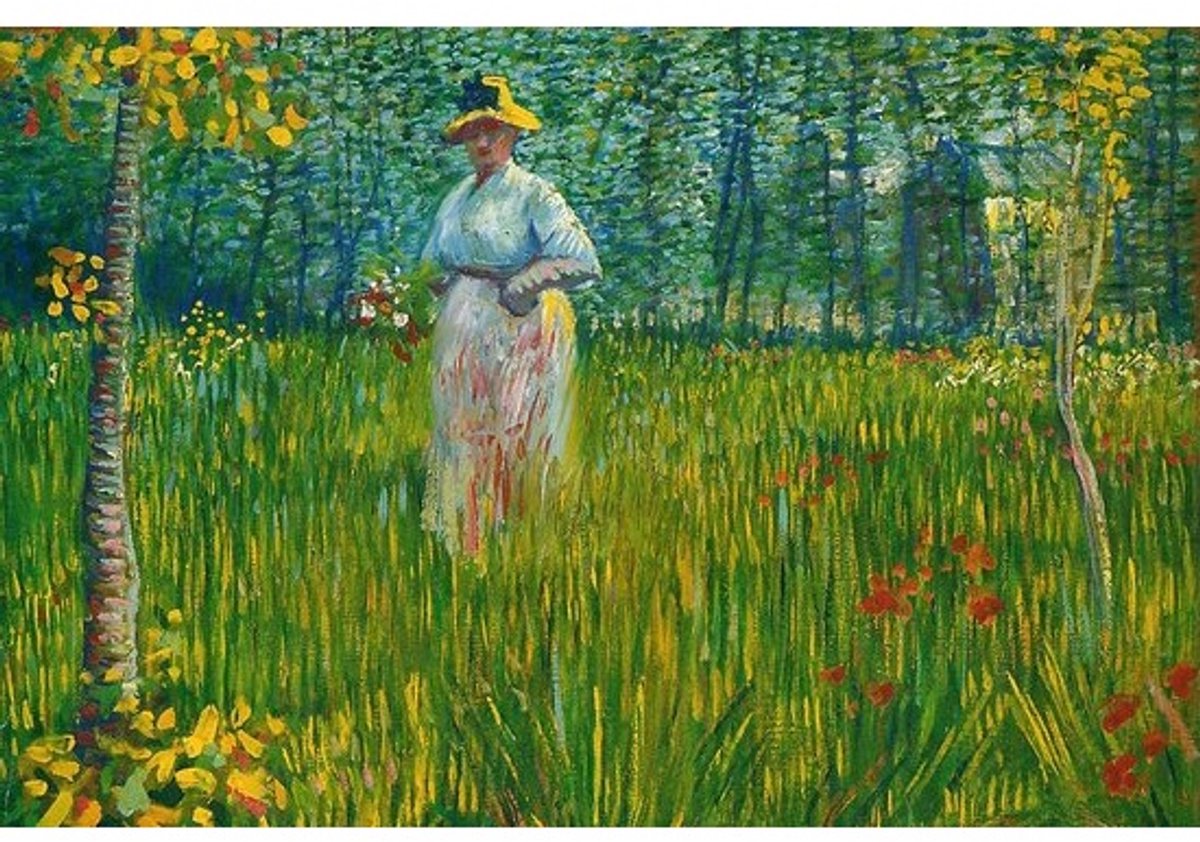 Puzzel 2000 Stukjes Vrouw in Weide - Groot Legpuzzel Natuurthema 90x60 cm