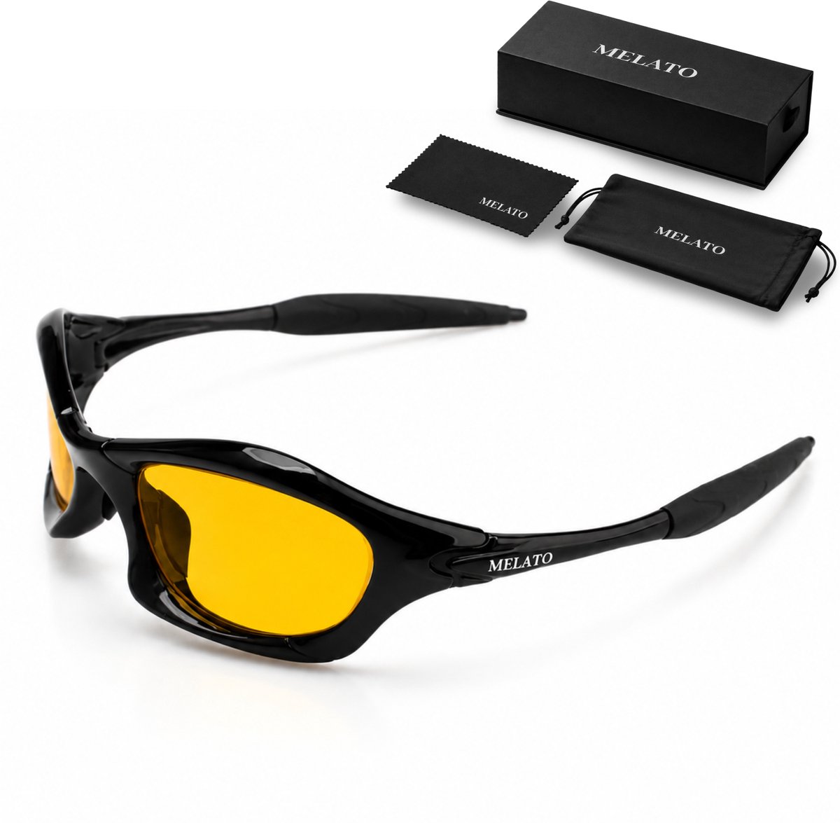 Melato Edgar Blauw Licht Bril - Dagbril - 99% Blauwlichtfilter - Computerbril - Gele Lens - UV400 - Premium - Acetaat Frame - ANSI & ISO Gecertificeerd - Wetenschappelijk Getest - Blauwlichtbril - Inclusief Luxe Doos, Pouch & Doekje