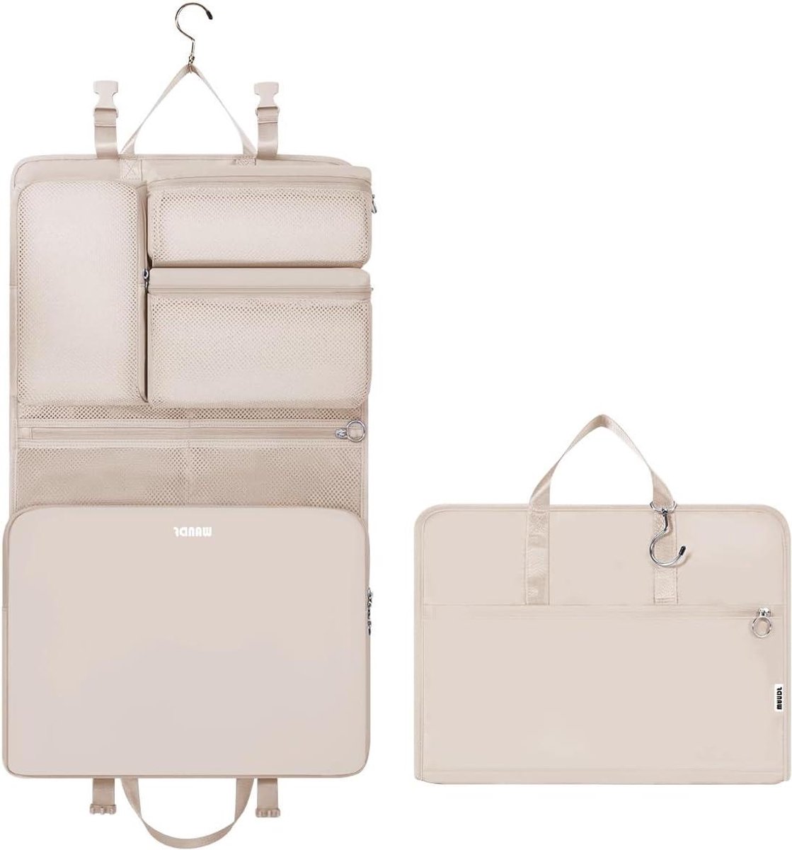 Compressie kofferorganizer - Reis organizers - Bagage opruimen - Ruimtebesparend ontwerp - 3 delig - Beige
