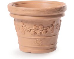 Plastic Bloempot - Grote Pot - Planten Buiten - Vorstbestendig Materiaal - 57 cm Diameter - Terracotta