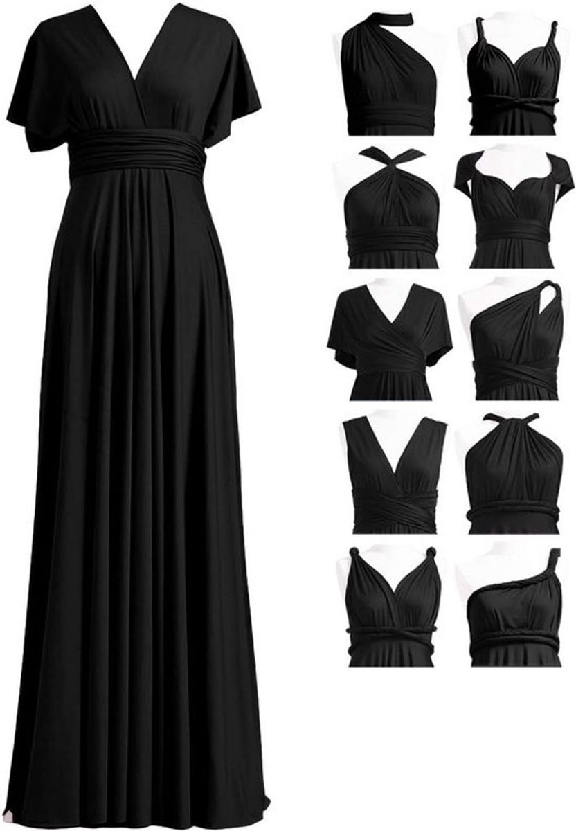 Multiway Bruidsmeisjesjurk Maxi Lang Convertible Voor Feest en Bruiloft