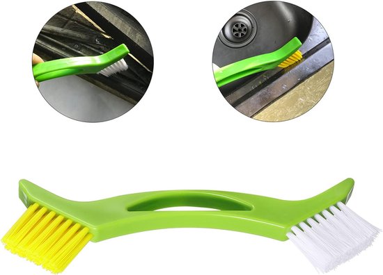 Voegenreiniger Borstel - Multifunctionele reiniger - Grondige reiniging - 4-in-1 ontwerp - Niet gespecificeerd - Groen wit geel — afbeelding 5