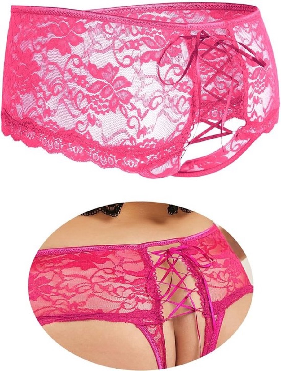 Chique kanten string en slip voor dames in grote maten - Stijlvol vrouwelijk ondergoed