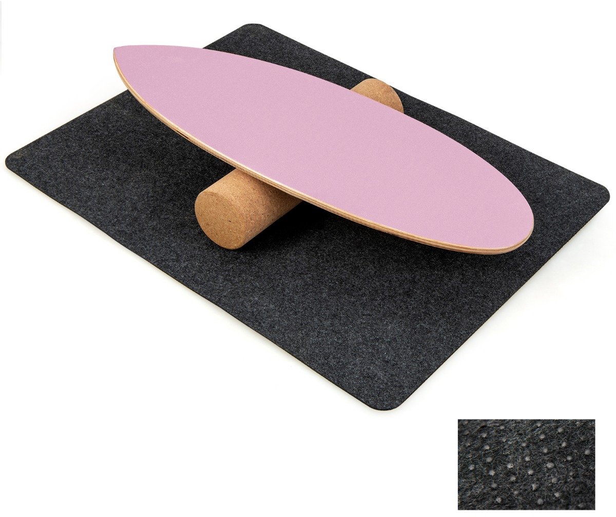 SureDeal® - Turnstang - Balance Board Hout - Thuis - Kurkrol Balansboard Uit - 75x25,5 cm - Roze