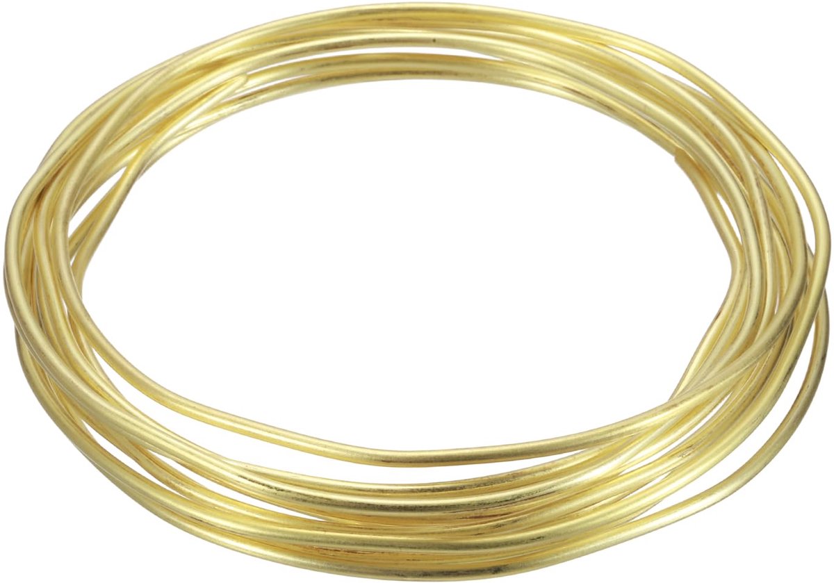 QUARKZMAN 3 meter lang H65 messing knutseldraad 2 mm diameter 12 gauge goud - ShopVlot