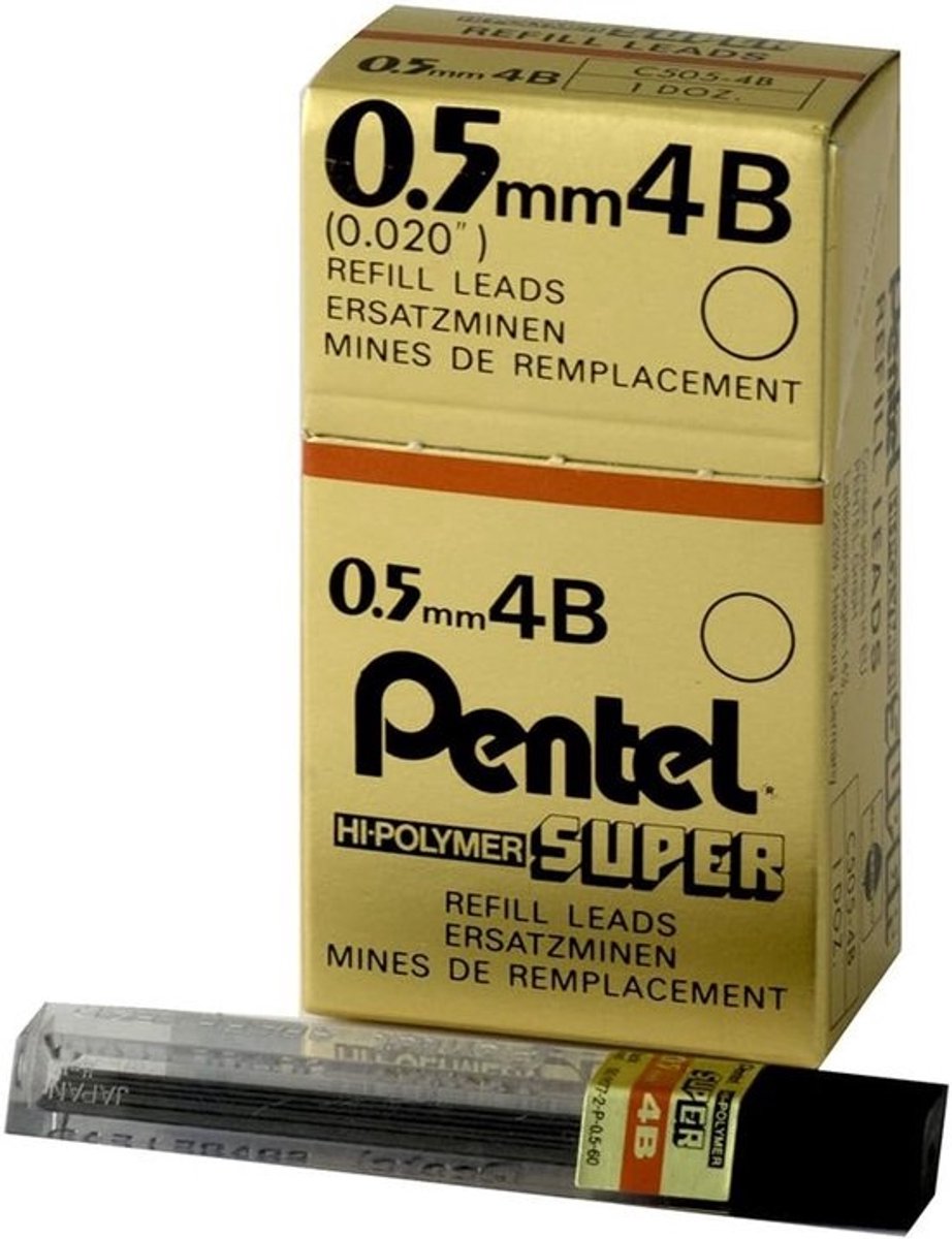 Navulvullingen 0,5 mm 4B - Set van 144 Potlood Vullingen voor Vulpotlood