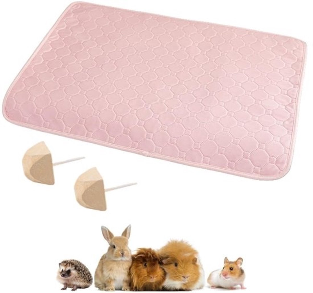 NTHProducts - Washable Guinea Pig Cage Liner - Herbruikbare Bodembedekking - Waterproof - 100x70cm - Pink - Ideaal voor Kleine Dieren