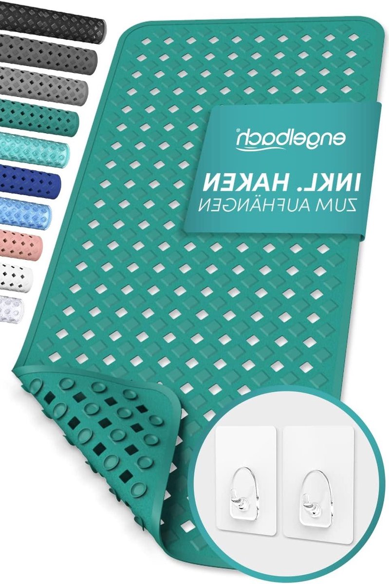 Badmat - Douchemat Antislip - Veilig Baden - Inclusief Ophanghaken - 88 x 40 cm - Groen