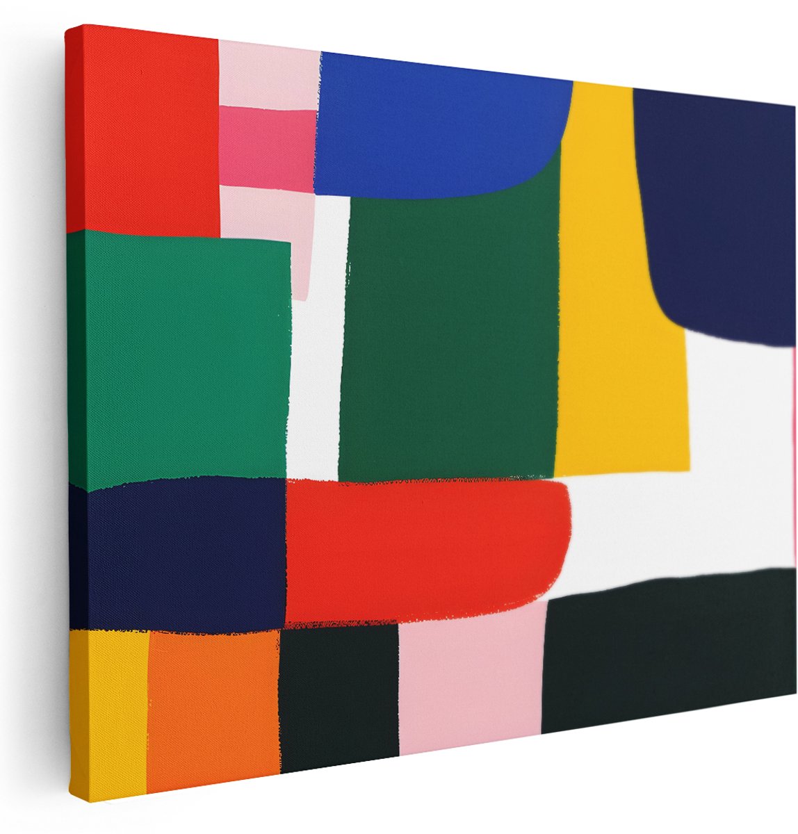 Artaza Canvas Schilderij Abstracte Compositie - 160x120 cm - Groot - Wanddecoratie Geometrisch - Muurdecoratie Kleurrijk Modern - Schilderijen Op Canvas