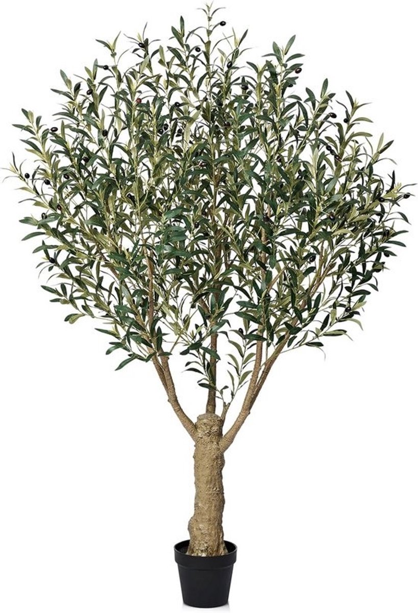 Grote Kunst Olijfboom 180 cm Hoog - UV Bestendige Decoratieve Zijden Plant met Stevige Stam