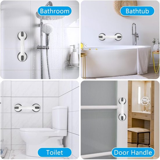 Veiligheidsgreep toepasbaar in badkamer, douche, toilet en als deurklink.