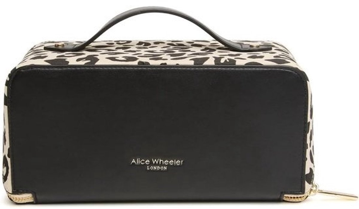 Cosmetische Treinkoffer met Luipaardprint en Interne Vakken, Beauty Organizer 24x12x12 cm