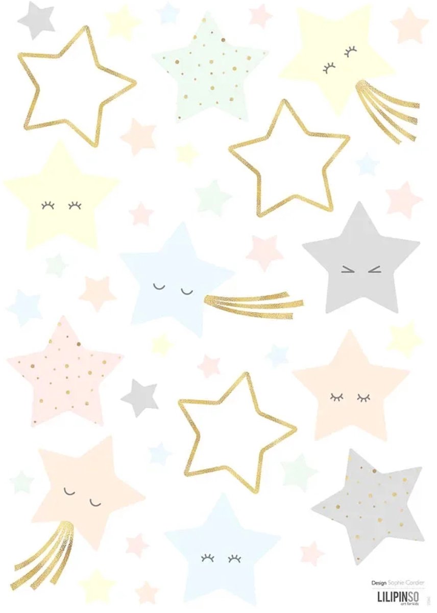 Lilipinso muursticker ster pastel
