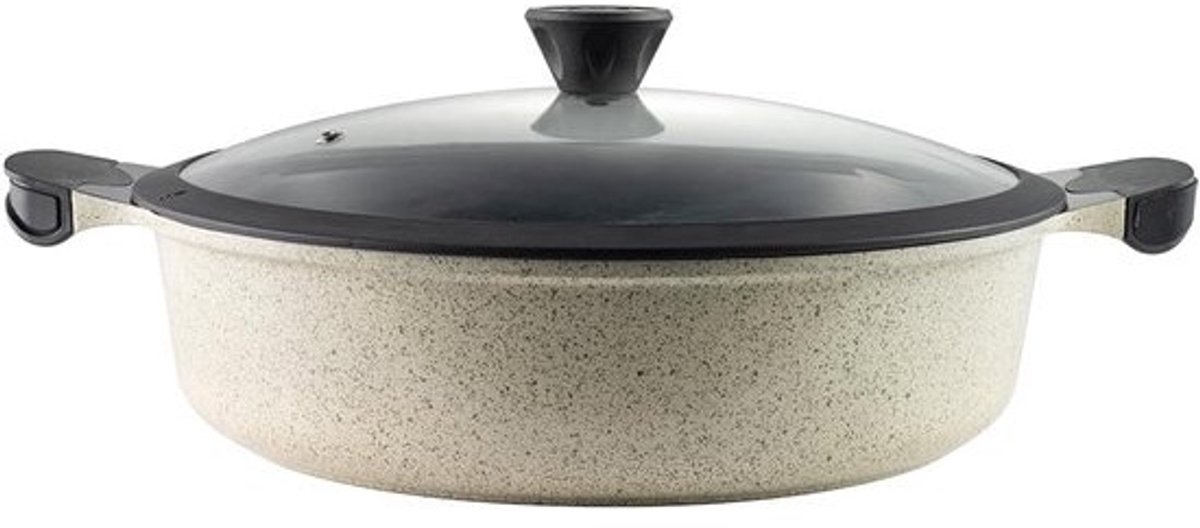 Grote Koekenpan met Antiaanbaklaag en Glasdeksel - 32 cm - PFAS-vrij