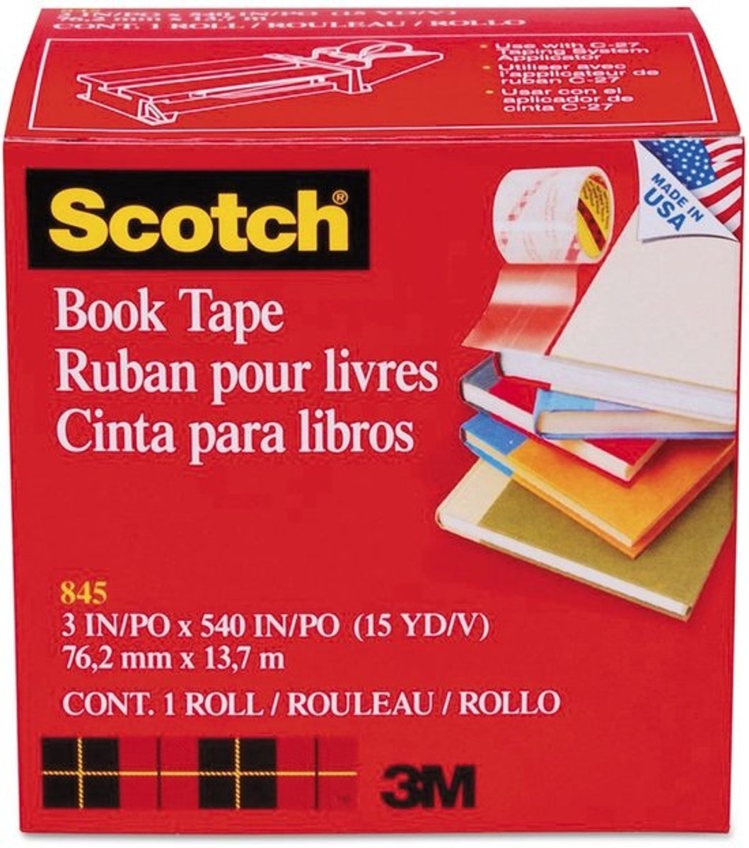 Reparatietape Boeken - Transparante tape - Boeken herstellen - Scheurt niet - 3 inch breed - Helder