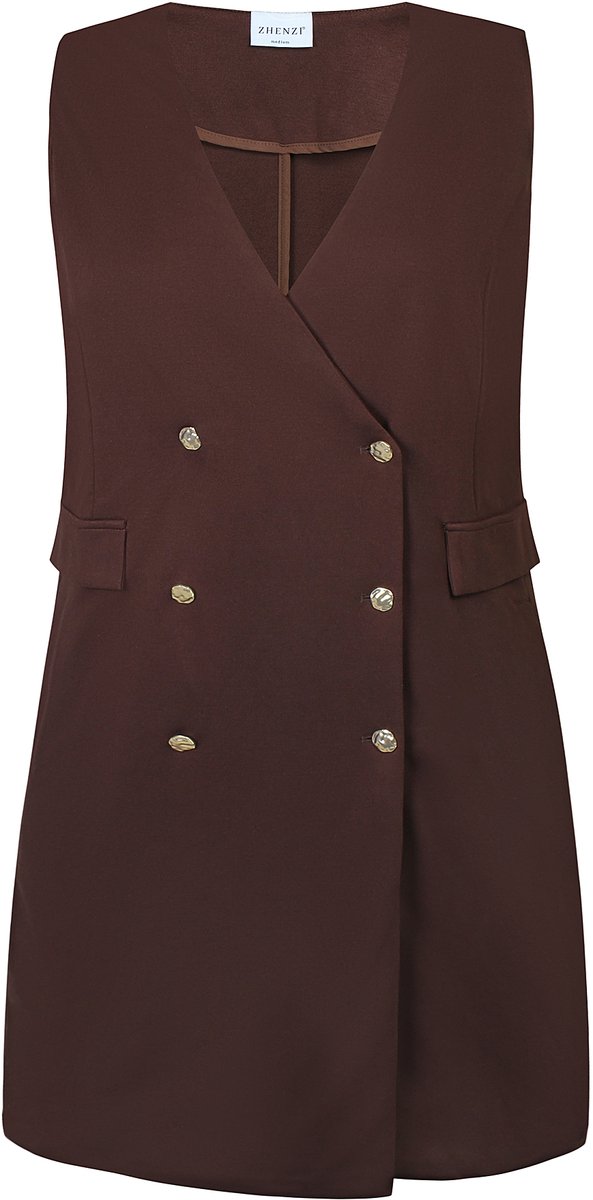 Zhenzi - Laila 1471 - Dress Chokolade maat S=42/44