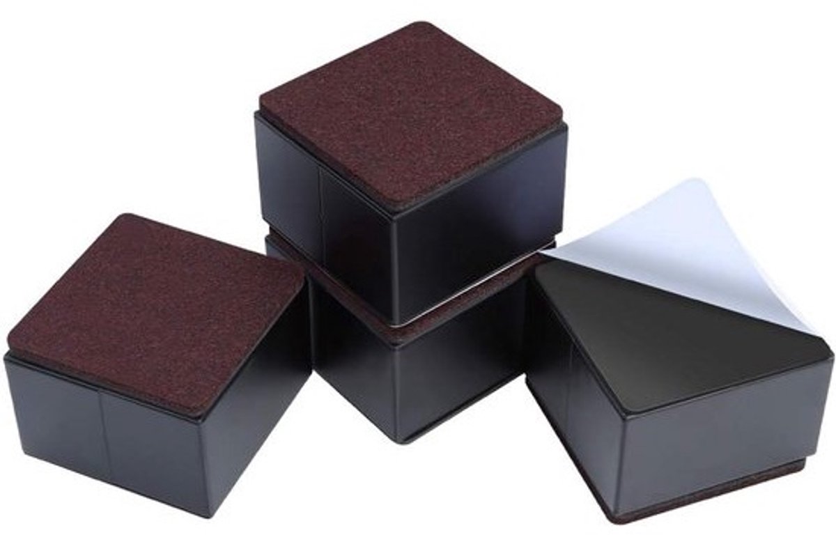 Meubelverhogers - Verhogers - Extra ruimte - Zelfklevend koolstofstaal - 8 cm - Zwart