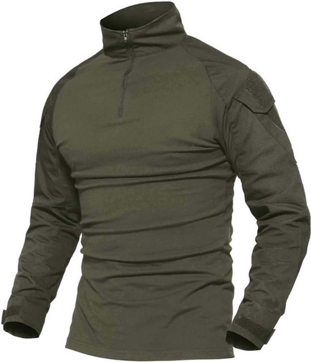 Tactisch shirt voor heren met korte mouwen - Quick Dry Combat Shirt met 1/4 ritssluiting