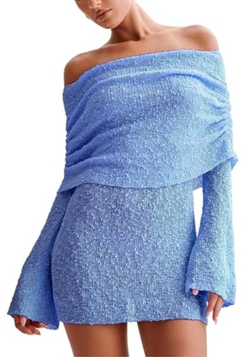 Dames strand cover-ups jurk off-shoulder met bell mouwen voor een sexy zomerlook