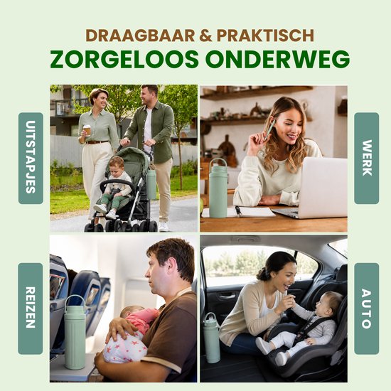 Draagbare Moedermelkkoeler - Melkkoeler voor onderweg - Inclusief 2 BPA-vrij flessen - Koelelement - 24u Koeling — afbeelding 3
