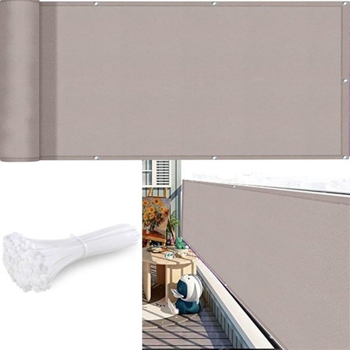 Privacy Scherm voor Tuin en Terras 75x950 cm - UV-bescherming en Winddicht - Afschermrol voor Buitengebruik
