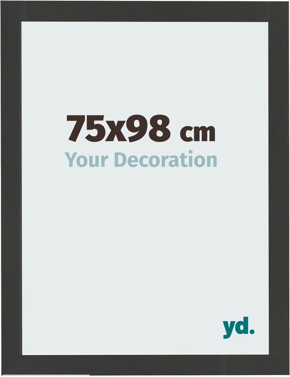 Your Decoration - Fotolijst 75x98 cm - MDF - Zwart Houtnerf - Bologna