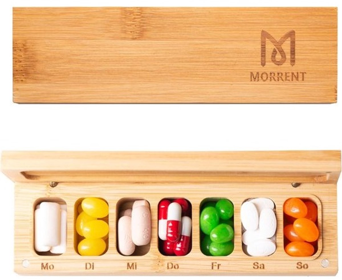 Houten Tablettenbox voor 7 Dagen - Duurzame Medicijnbox met Handgemaakt Ontwerp