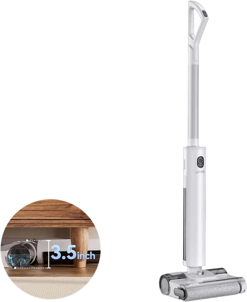 JONR S20 Pro Wet & Dry Stofzuiger – Dweilen & Stofzuigen – 180° Lie-Flat – Zelfreinigend – Wit