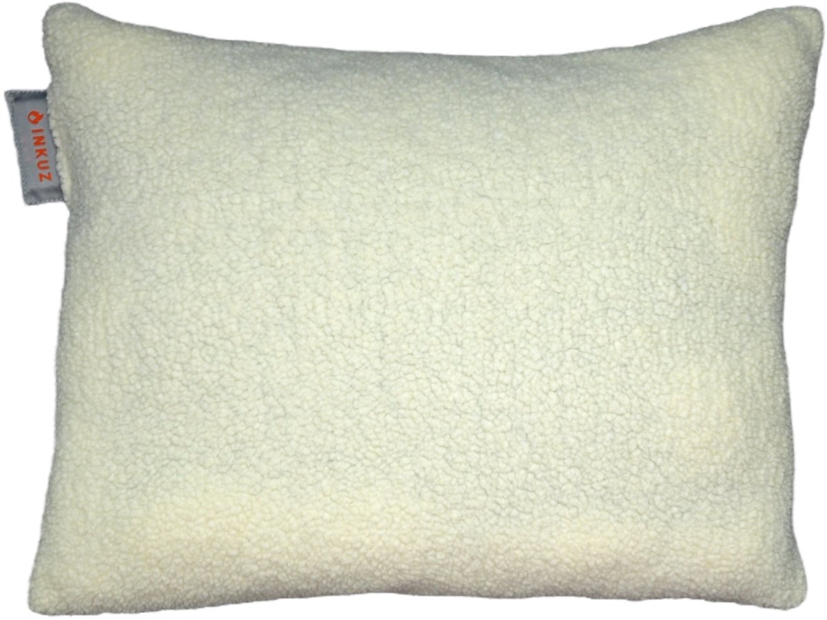 Inkuz - Warmtekussen - Infrarood - Draadloos - Teddy - Wit - Gote powerbank - Oplaadbaar - Warmte kussen - 45x60