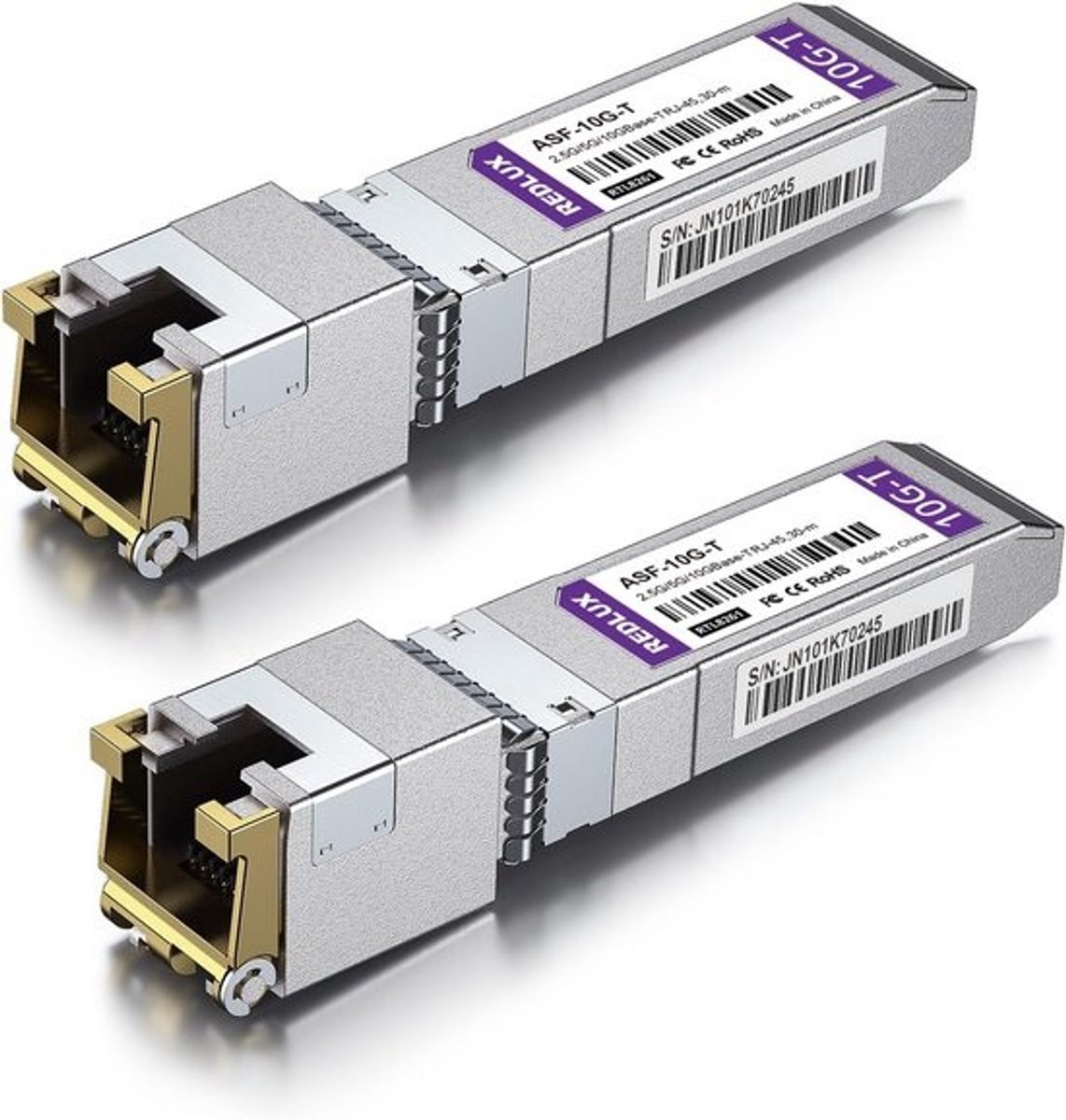 10G SFP+ RJ45 Mini-Gbic Module - CAT.6a/CAT7 Connector - 10GBase-T Transceiver - 30M - 2Packs