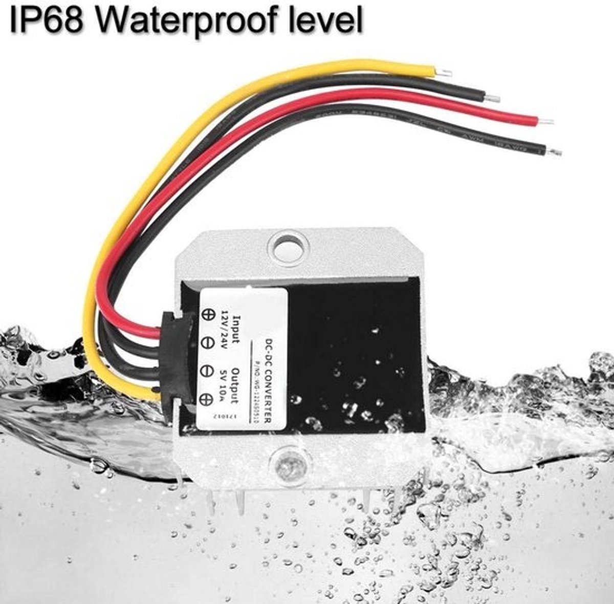 Waterdichte DC-DC Spanningsomvormer 12V/24V naar 5V 10A 50W voor Auto en Voertuigen