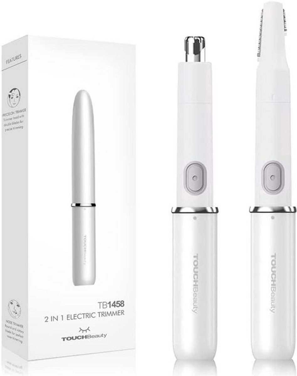 2-in-1 elektrische haartrimmer voor dames en heren - ideaal voor wenkbrauwen, neus- en oorhaar