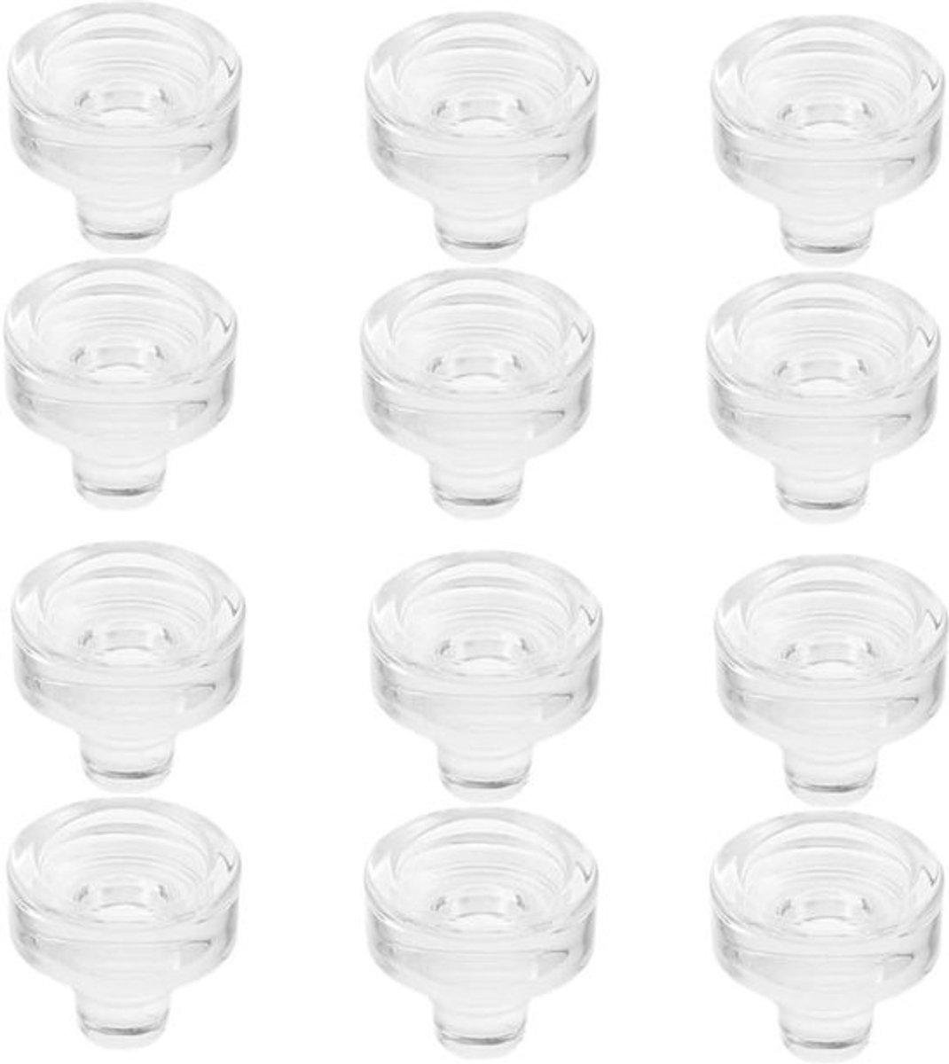 Dailygoods - 12 stuks kurken, wijnglas, siliconen, wijndranken, flessen, champagne, kurk, glazen stop, wijnkurk, kristallen stoppen voor wijn, bier, flessen, handwerk, doe-het-zelf