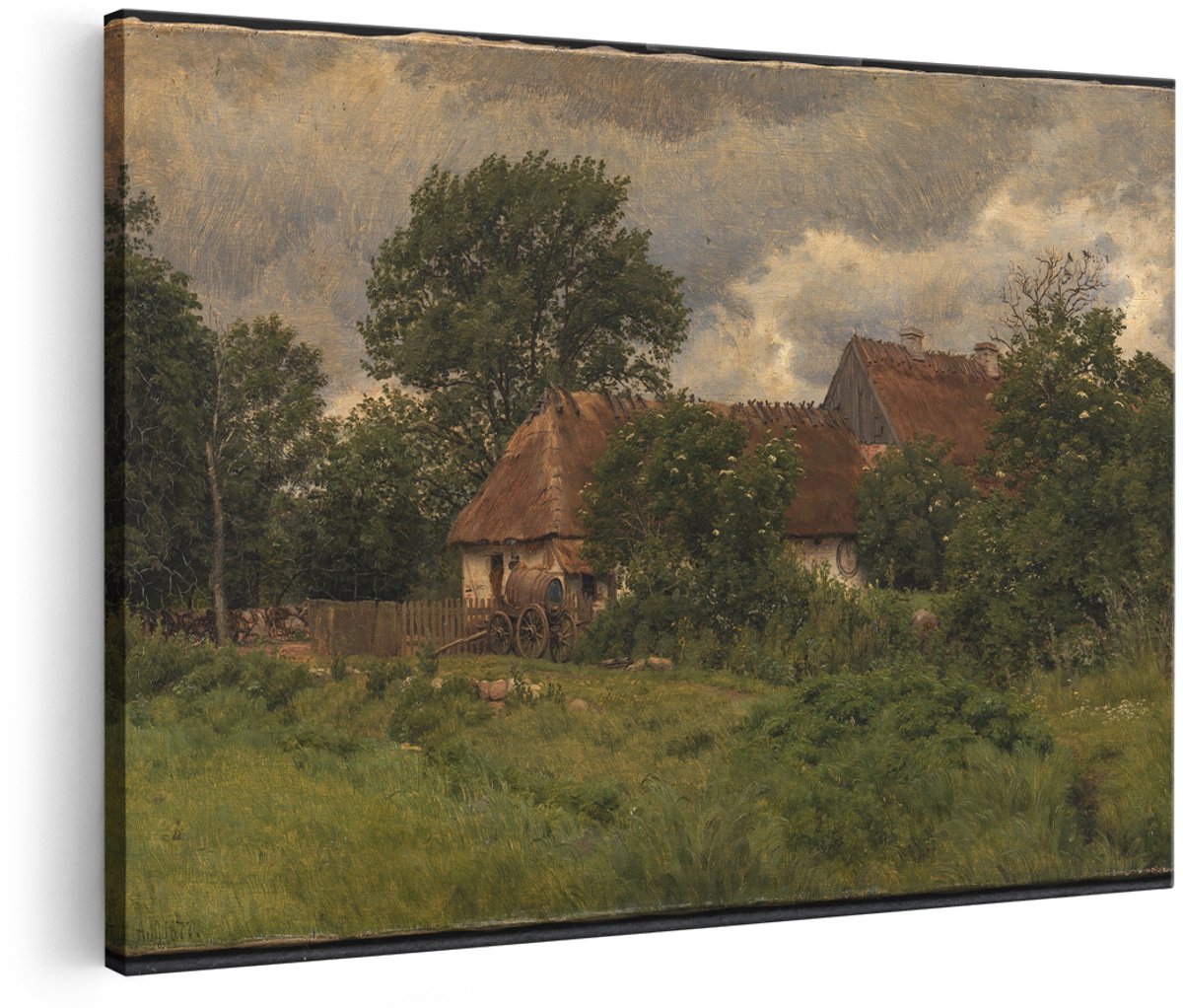 Artaza Canvas Schilderij Landschap - 150x100 cm - Groot - Wanddecoratie Landelijke Boerderij - Muurdecoratie Natuur - Schilderijen Op Canvas Platteland