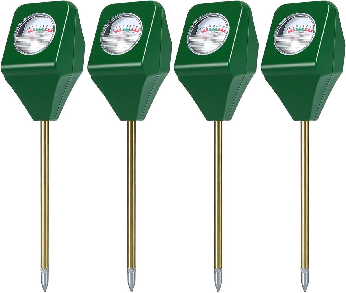 Bodemvochtmeter Planten - Bodemtester PH - Planten Verzorgen - 3-in-1 Functie - 4 Stuks - Groen