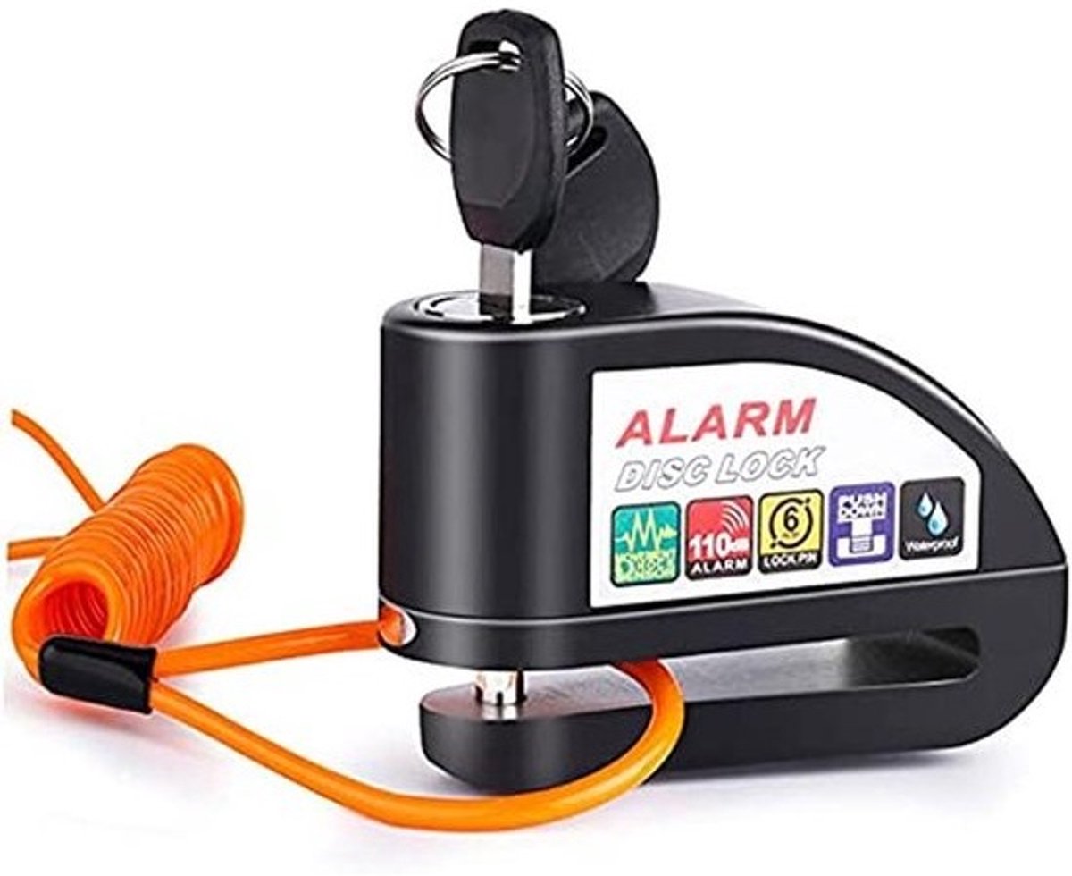 Schijfremslot met Alarm voor Scooter en Motorfiets - 6 mm Beveiliging