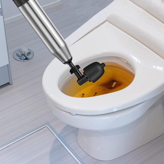 Afvoerreiniger - Roestvrijstaal - N.v.t. - Hogedrukreinigingspomp met Verwisselbare Koppen - Voor Toilet en Wastafel — afbeelding 5