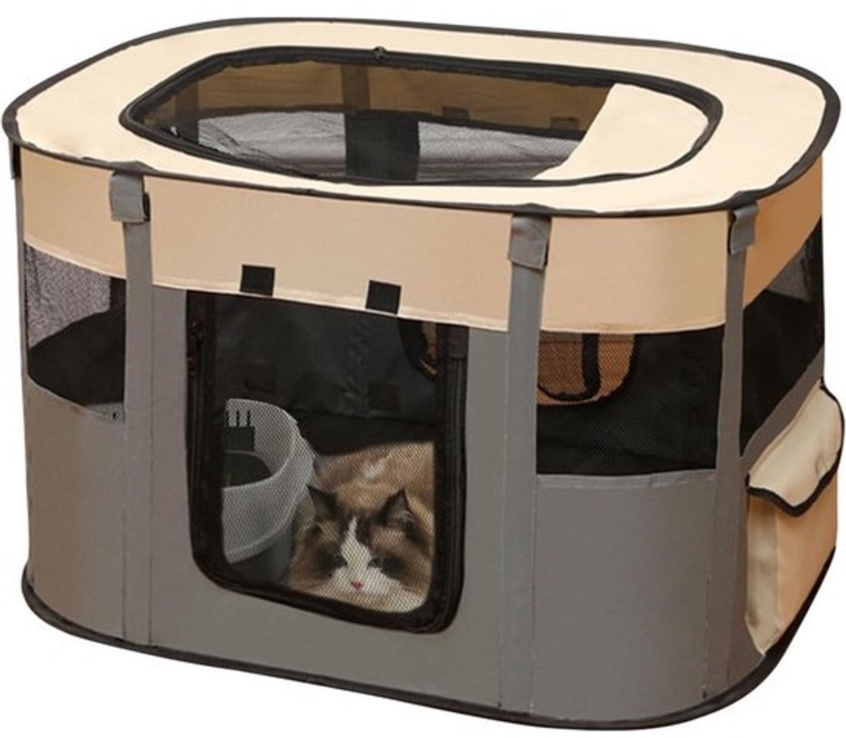 Draagbare Opvouwbare Honden Bench Reiskrat voor Puppy's en Katten - Binnen en Buiten Gebruik