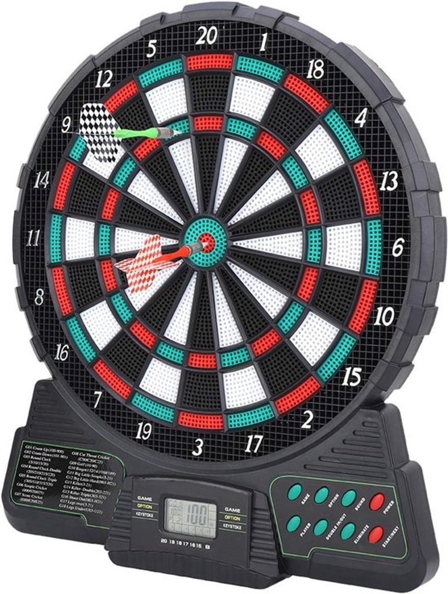 Elektronisch Dartbord - Dartsspeelgoed Spel - Thuis Spelen - 159 Spellen Muziek - 31x37x2.5 cm - Zwart