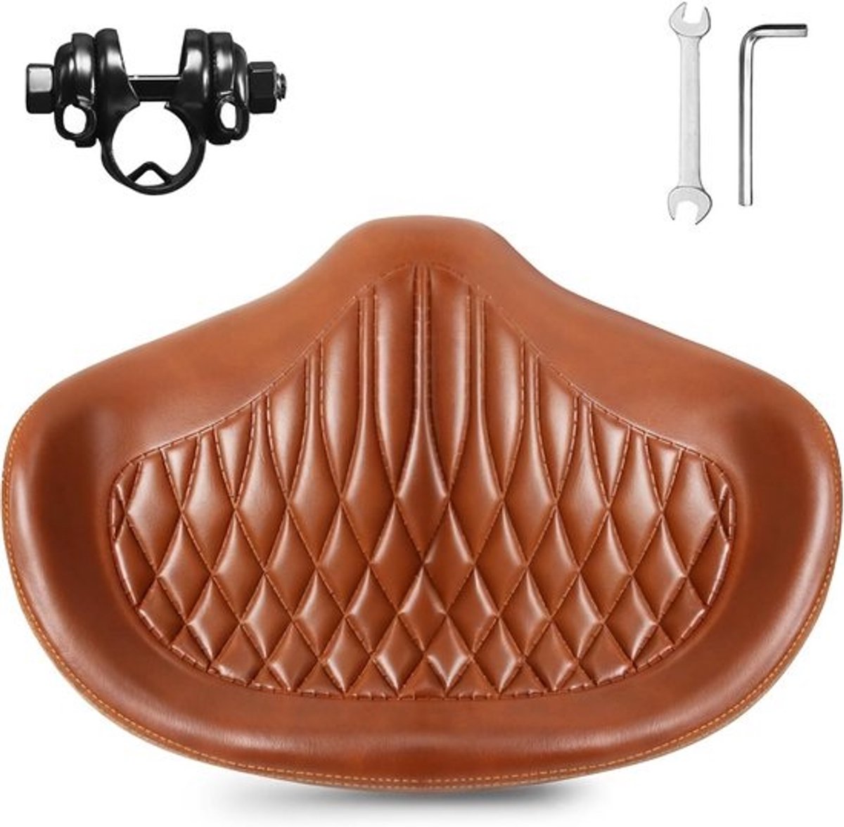 Extra Comfortabel Breed Fietszadel voor Dames en Heren - Ergonomisch en Schokdempend