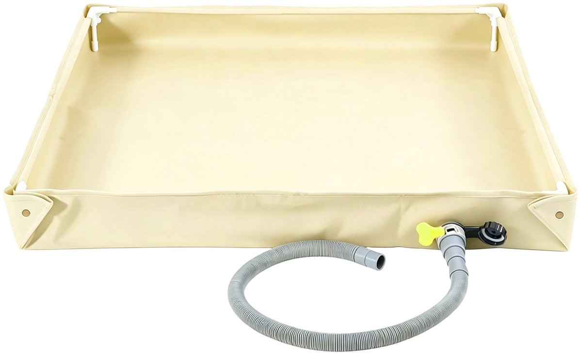 Draagbare douchebak, 80 x 80 x 10 cm, opvouwbare douchebak, campingdouchebak met 1 m afvoerslang, duurzaam Oxford - ShopVlot