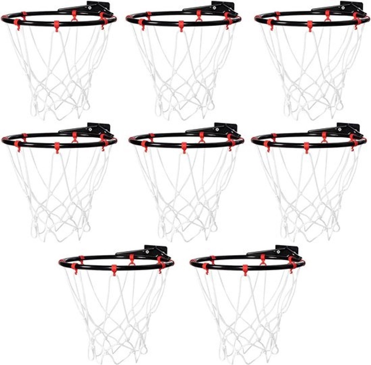 8x Mini Basketbal Netten Vervanging voor Kleine Basketbal Velgen (20-26 cm)