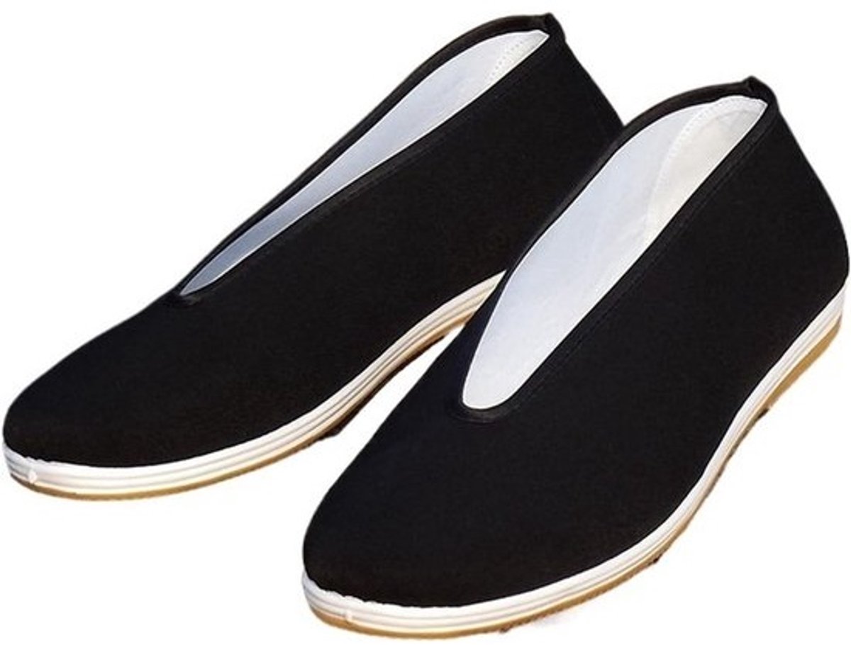Traditionele Chinese Kung Fu Schoenen Zwart Leer Tai Chi Wushu Sportschoenen