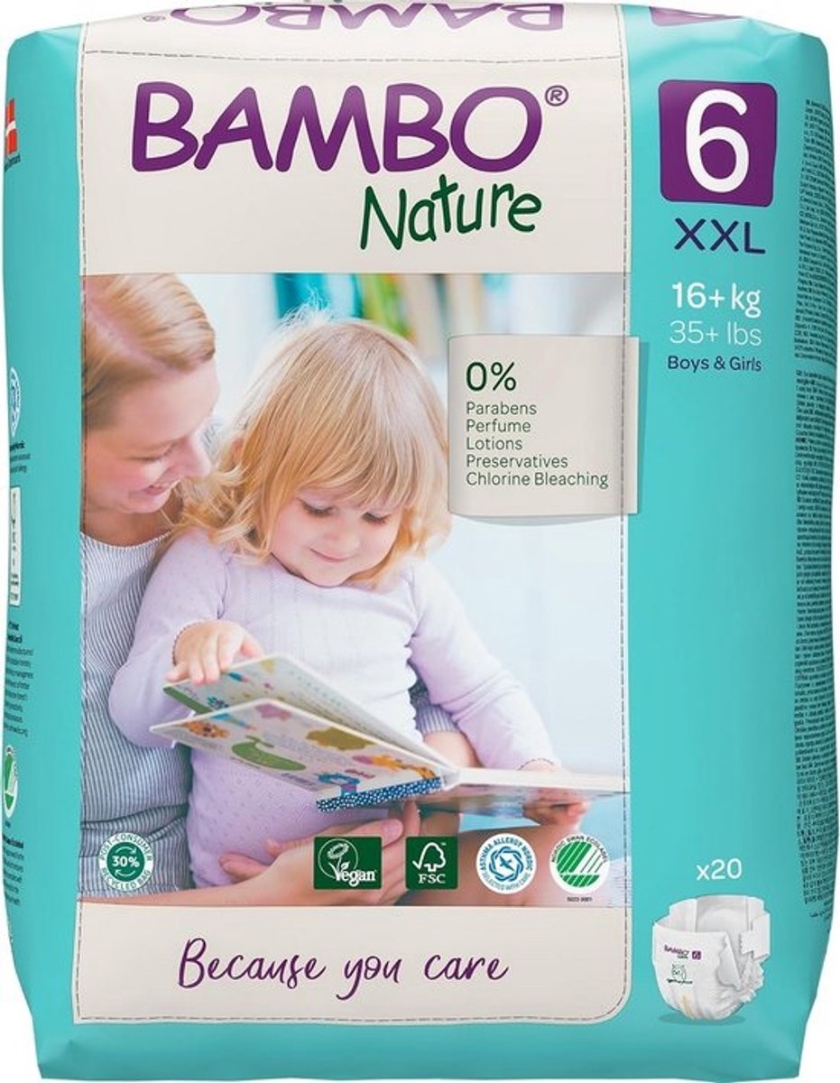 Eco Luiers Maat 6 (16+ kg) XXL - Ademend & Lekvrij Wegwerpluier met Zacht Absorberend Kern