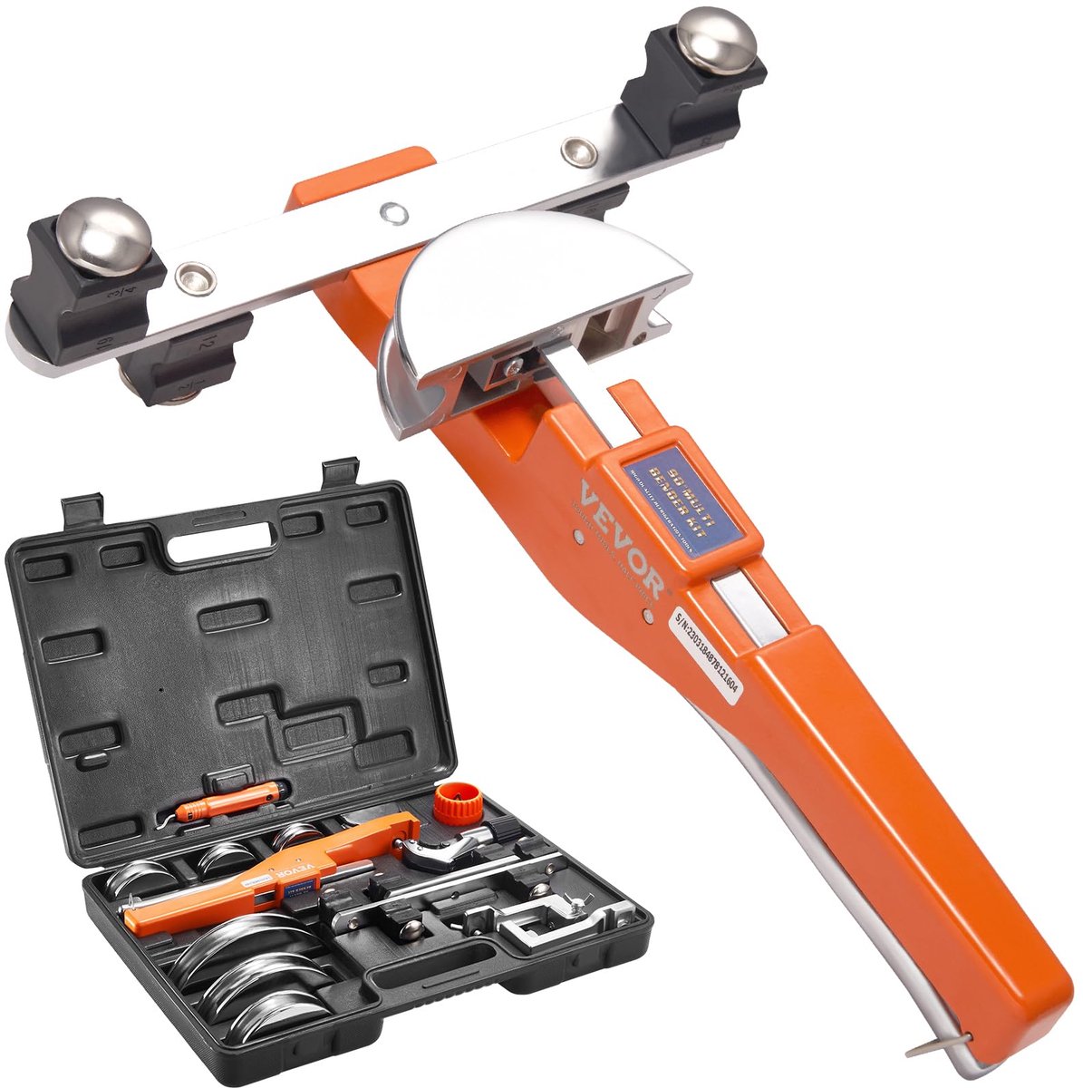 VEVOR Pijpbuiger, diameter 6-22 mm, pijpbuigmachine, handbuisbuiger, set, buisinrichting vooruit en achteruit tot 90 - ShopVlot