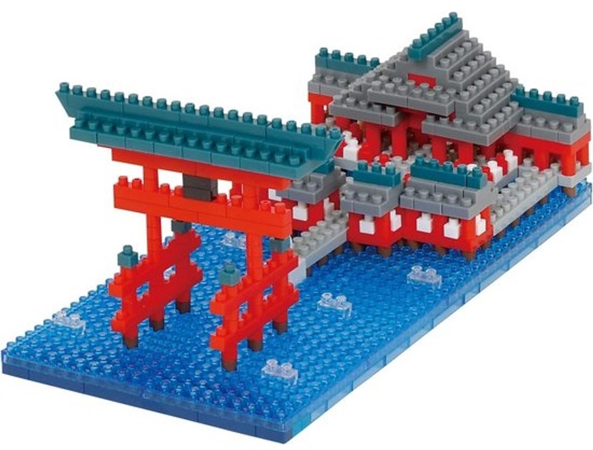 Nanoblock Bouwpakket - Wereldberoemde Gebouwen - Itsukushima Schrijn | Miniatuur Architectuur