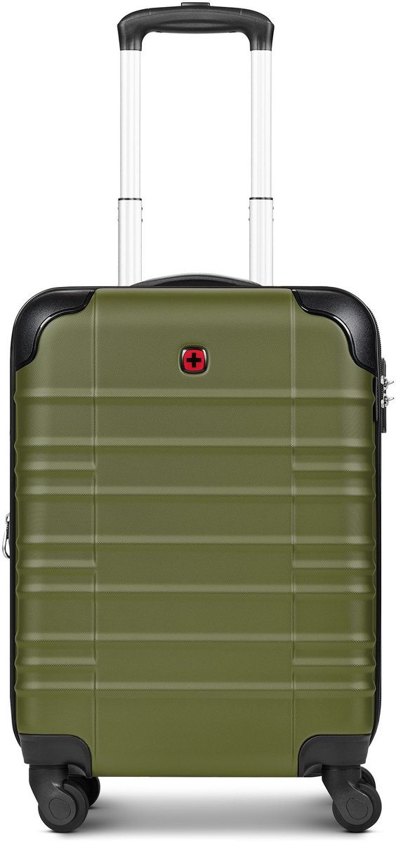 Wenger Amplar Evo 4 wielen Cabinewagen S 53 cm met uitbreidingsplooi - Harde bagage - Combinatieslot - olive