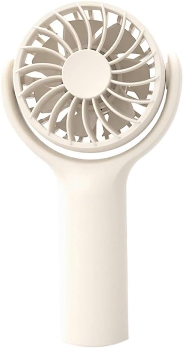 Mini ventilator - Handventilator oplaadbaar - Draagbare ventilator - Koelventilator - Krachtige luchtstroom met 3 standen - Lichtgewicht - Stille - voor Kantoor, Buiten, Reizen en Kamperen - Gebroken wit - Elektrisch Draagbare Handventilator